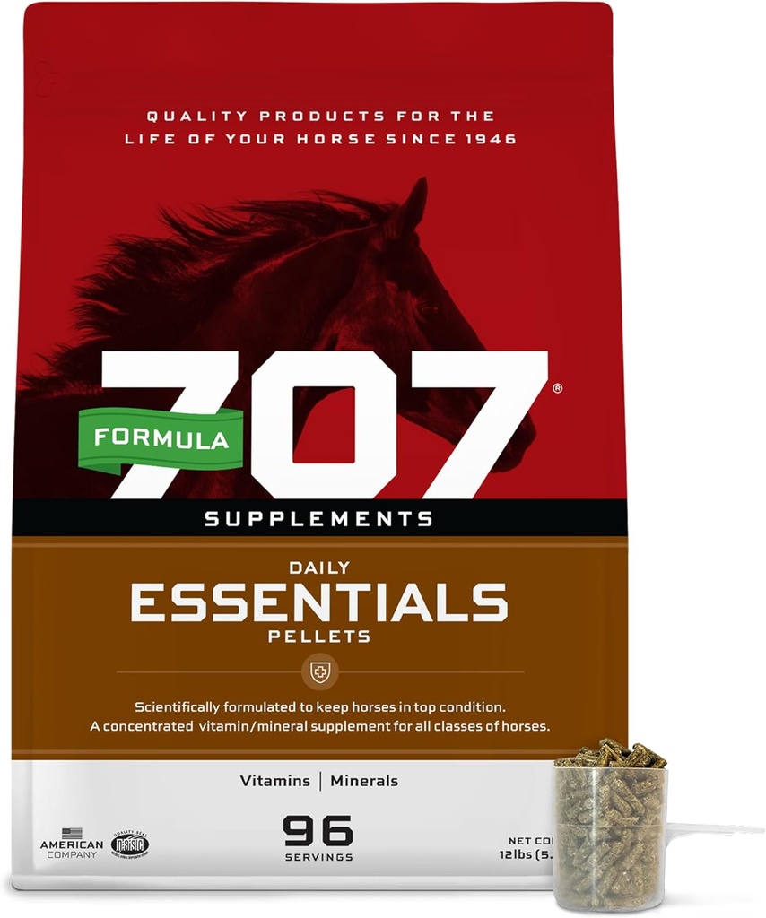Formula 707 Daily Essentials Equine Supplement, 12 lb Bag – Üstün Sağlık ve Atlarda Üstün Sağlık Için Vitaminler ve Mineraller