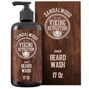 Viking Revolution Beard Shampoo w/Argan & Jojoba Oils - Softens & Güçler - Sandalwood Scent - 17 oz Shampoo