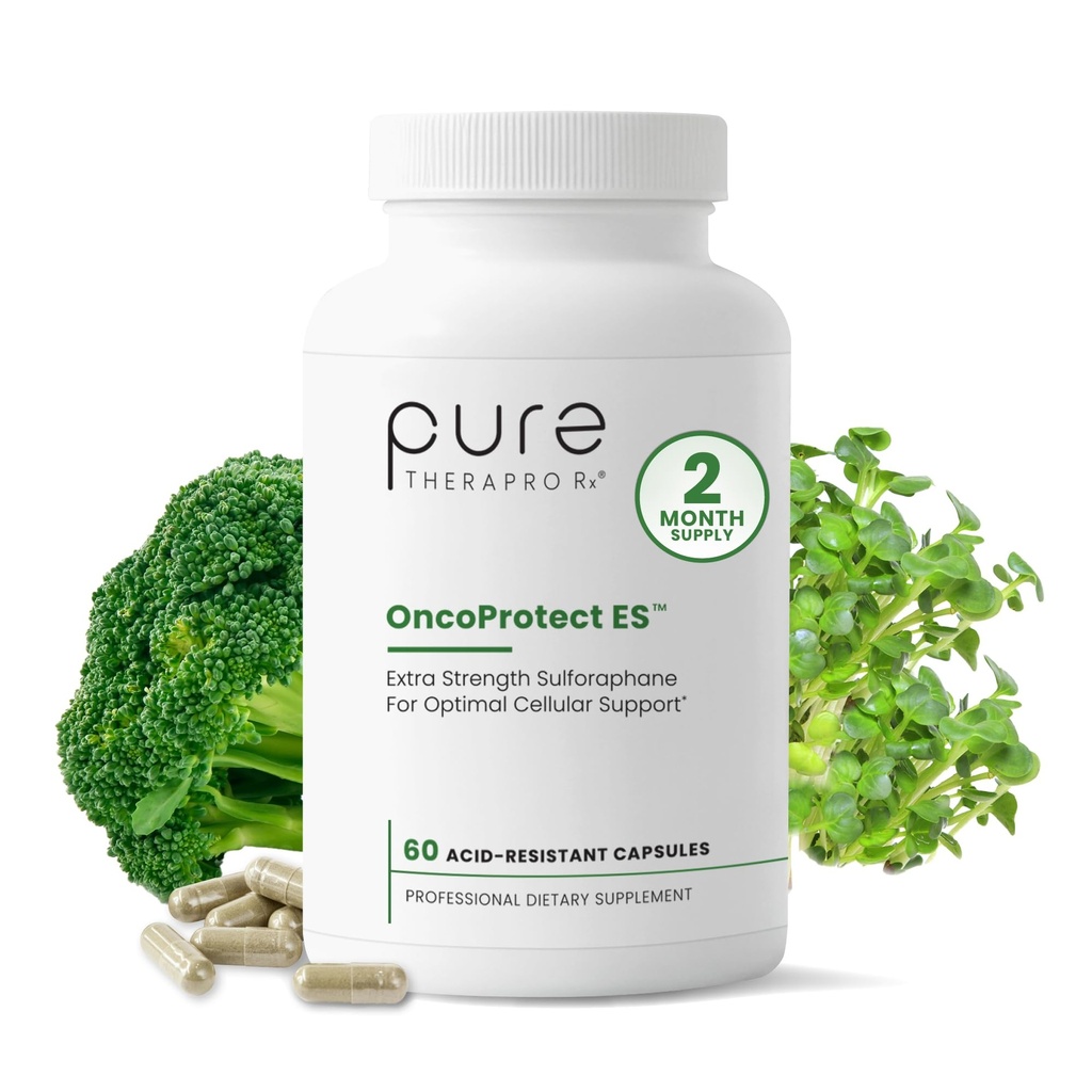 Pure Therapro Rx Onco protect ES YÜKSEK DOSE Sulforaphane Supplement, USA | 2 Ay Supply | 706 mg Patentli BroccoRaphanin Broccoli Tohumu | Glucoraphanin + Myrosinase