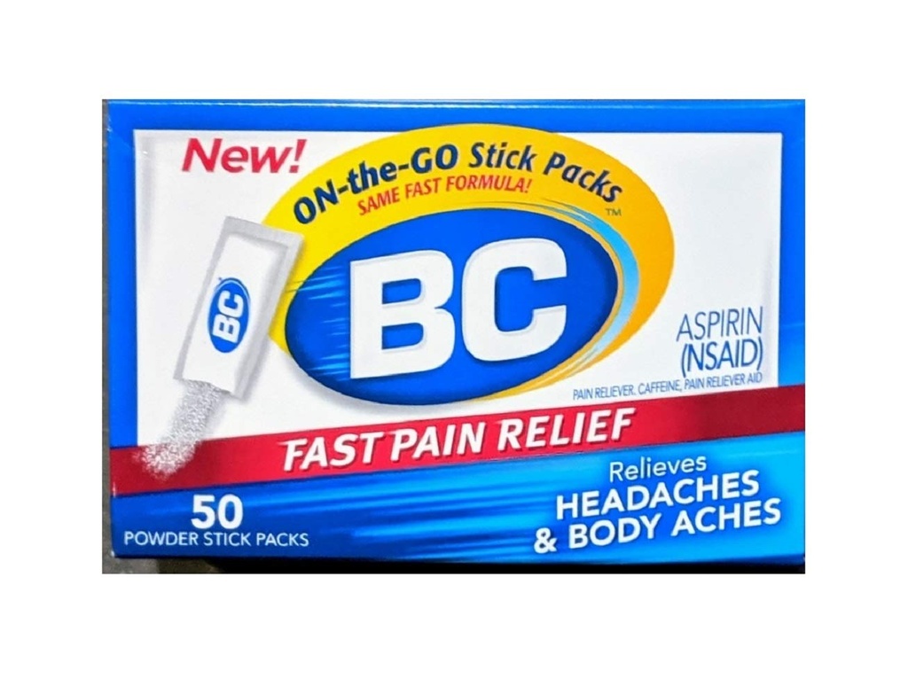 BC Pain Relief Toz Sticks, 50 Sticks Per Pack (3 Packs)