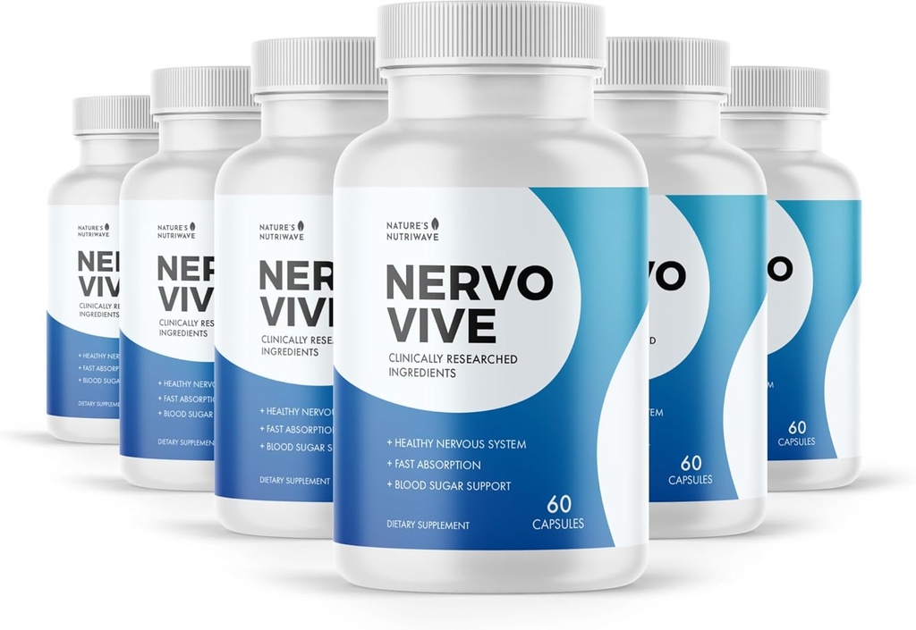 Nervovive Nerve Support Supplement - Gelişmiş Formula Nerve Health Supplements, All Natural Potent Supplement, Total Health and Wellness - 60 Capsules, 6 Ay Supply Supply