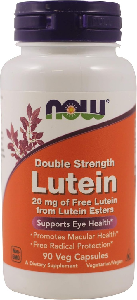 NOW Foods - Διπλή δύναμη Lutein Eye Health Support 20 mg. - 90 κάψουλες λαχανικών