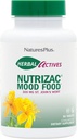 Natures Plus Herbal Actives NutriZAC Mood Food - 300 mg St Johns Wort, 90 Vegan Bi-Layered Tablets - Maximum Potency Natural Mood Booster - Χορτοφαγικά, Χωρίς Γλουτένη - 90 Σερβιέτες