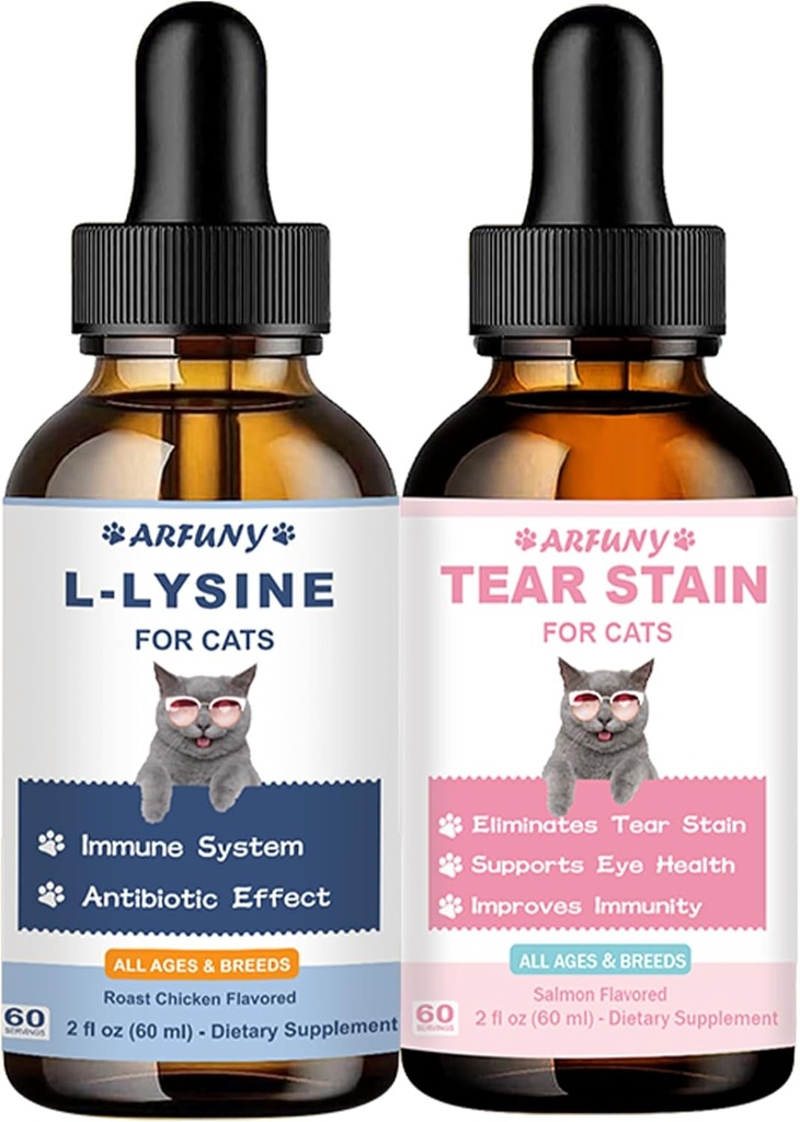 Cats & Tear Stain Rer - Normal Görsel Fonksiyonları Desteklemek, Çayr Stain Eliminasyon, Soğuk Yardım - Runny Nose ve Watery Eyes Tedavisi
