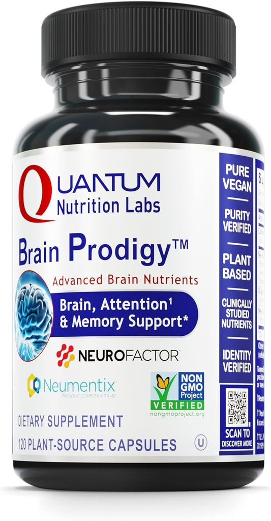 Kuantum Beslenme Laboratuvarları Beyin Prodiji - hafıza ve Focus için Beyin Supplement, Yetişkinler için Teşvik ve Hafıza Desteği, Erkekler ve Kadınlar için - 120 Vejetaryen Capsules