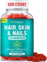 Saç Ciltleri ve Çiçekler Yüksek Potency Biotin 5000mcg | Kadınlar Erkekler ve Çocuklar için Saç Vitaminleri | Gluten Free Hair Nail ve Skin Vitaminleri Plus Biotin Gummies for Hair Growth Biotin 5000