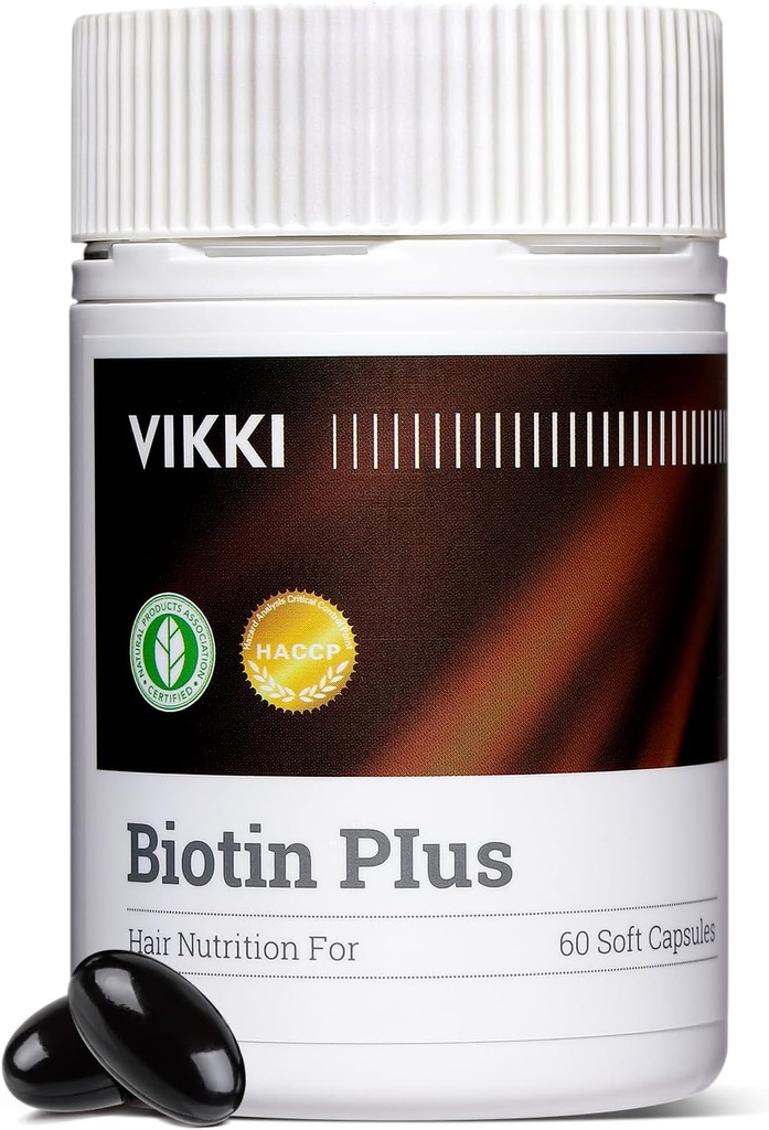 Vikki Multivitamin Supplement for Women&Men Saç Büyüme Vitaminleri C B2 for Hair Skin and Nails Health, Nover Hair, Wrinkles, Fine Lines, Skin Care -60 Capsules