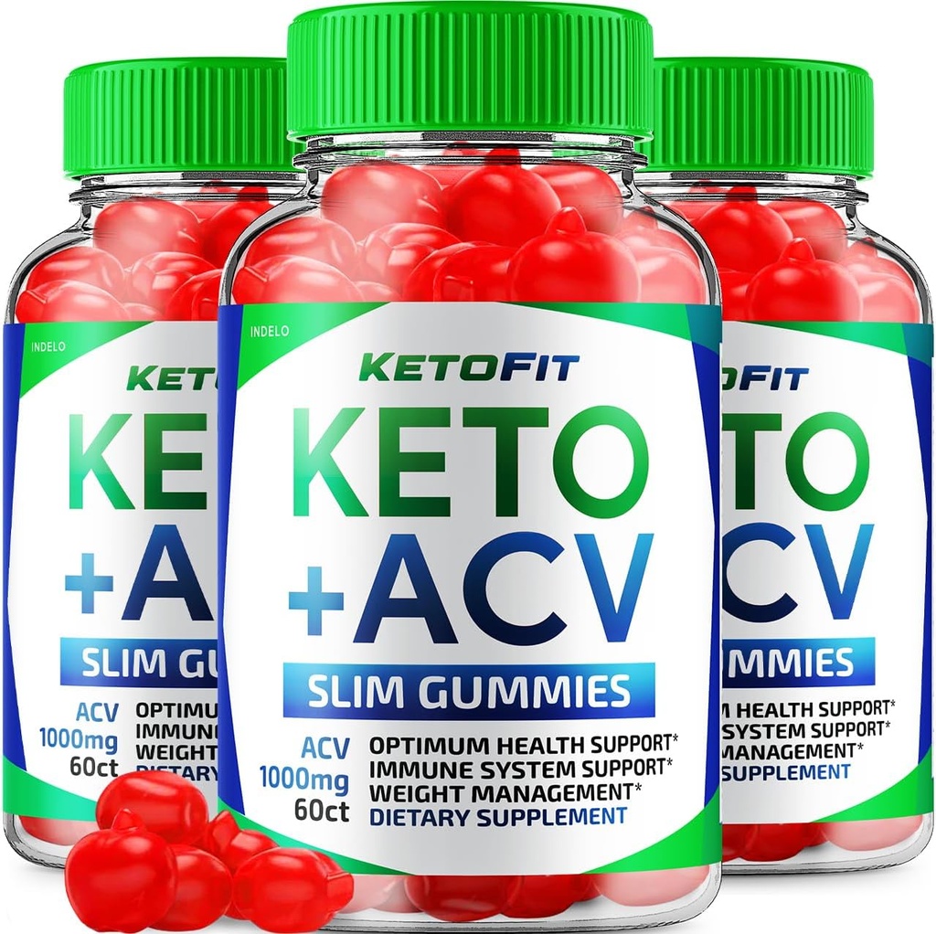 (3 Pack) Keto ACV Gummies Advanced 1000 mg, KetoFit Keto + ACV Kilo Yönetimi Gummies Apple Cider Vinegar Keto Fit Diyetary Supplement Chem Keto Gummies B12 B6 (180 Gummies)