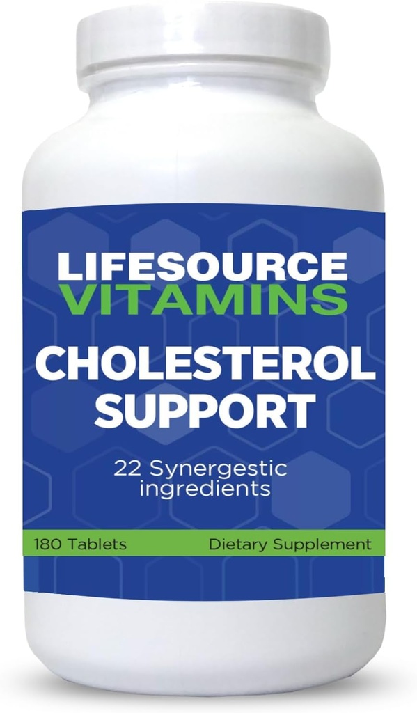 Yaşam Kaynağı Vitaminleri Cholesterol Destek - 28 Tüm Doğal Synergistic Malzemeler - Cholesterol & Triglyceride Lowering Support Bu, Kalp ve Cardiovascular Sağlığı Geliştirebilir (180 Tablet)