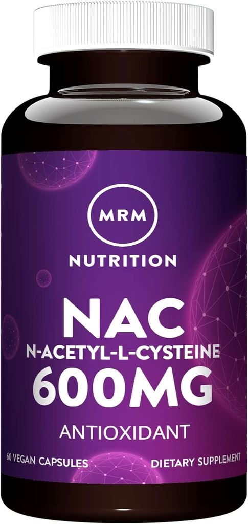 MRM Beslenme N-Acetyl-Cysteine (NAC) 600 mg | Antixoidant | Resipratory Health | Liver Health | Mitochondrial Health | Vegan + Gluten-Free | 60 Hizmetler
