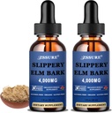 Organic Slippery Elm Liquid Drops (2 Pack) - Slippery Elm Bark Tincture Extract for Digestive Health, Vegan, Alcohol & Sugar-Free, Natural Antioxidant, Fast Absorption, Non-GMO Supplement