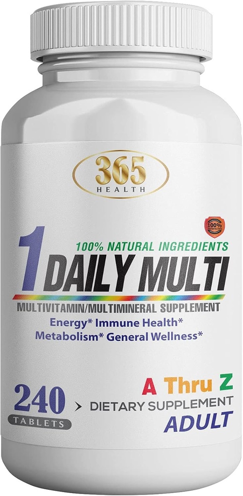 Multivitamin, Multimineral Supplement w / Antioksis, çinko, D3 & B Vitaminleri, Gluten Free, Non-GMO Malzemeler - ( Count240) 365 Health