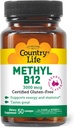 Country Life Methyl B-12 3000 mcg Lozenges, Vegan, Methylcobalamin for Energy and, Easily Absorbed, B12 Vitamin, Supports Energy Levels, Stamina & Metabolism, 50 Count