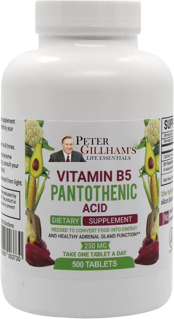 Peter's Choice B5 Panthotenic Acid 250mg 500 δισκία Συμπλήρωμα ενεργειακής υποστήριξης