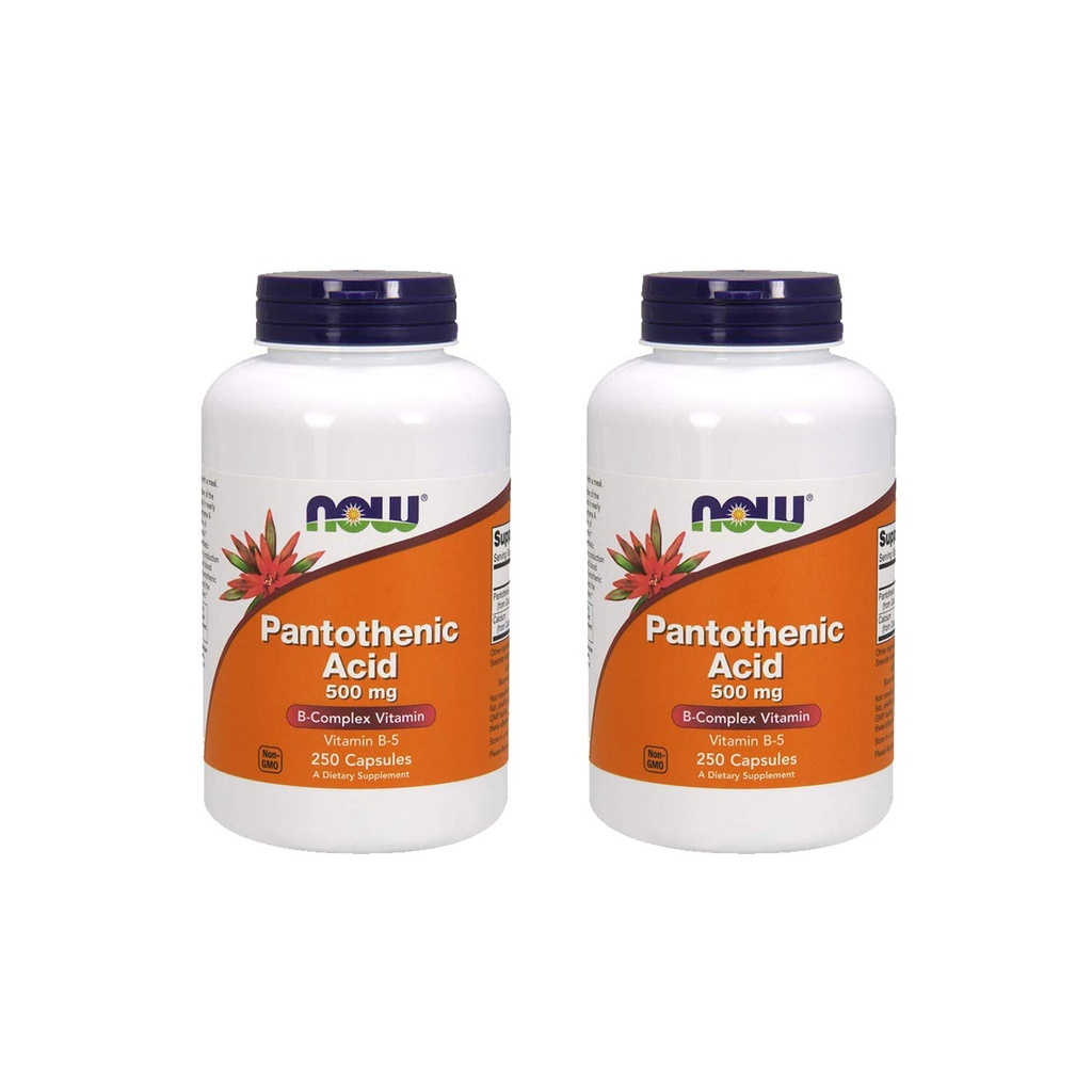 Şimdi Gıdalar Pantothenic Acid 500 mg, 250 Capsule (2 Pack)