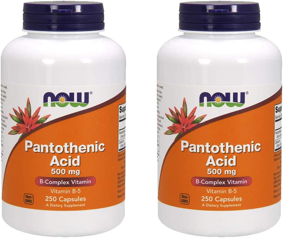 Şimdi Gıdalar Pantothenic Acid 500 mg, 250 Capsule (2 Pack)