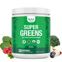 Nested Naturals Super Greens Daily Superfood Toz - sertifikalı USDA Organik Yeşil Toz w/20+ Tüm Gıdalar, Spirulina Toz,Wair & Barley Grass - Probiyotikler, Fiber & Enzymes - Original Flavour, 30