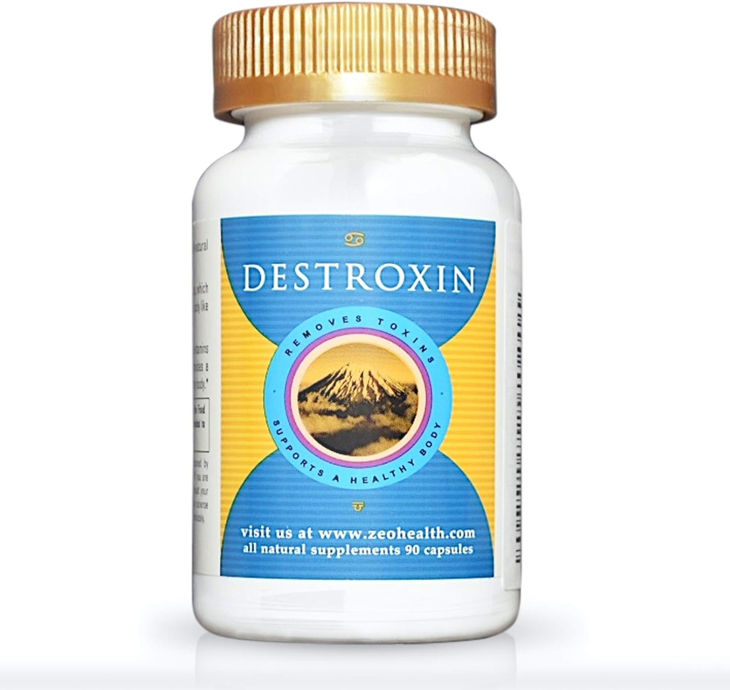 DESTROXIN | Zeolite Capsules with B-12 anduba (90 Count) | Doğal Destekler Hücreler Detox, Optimal Enerji, & Upset Stomach Relief | Bodyrichnity & PH Artr