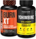 Jacked Factory Fat Burner, Yohimbine - Erkekler ve Kadınlar için Termogenic Supplements - Burn-XT Thermogenic Fat Burner & Yohimbine Ekstra Kuvvet 2.5 mg, 270 Capsules