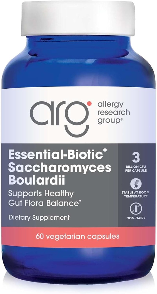 Ομάδα Έρευνας Αλλεργίας Essential-Biotic Saccharomyces Boulardii 450mg Probiotic Supplement - S. Boulardii Probiotic Yeast, Friendly Bactory Institution, GI Tract Support - 60 Count