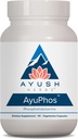 Ayush Herbs AyuPhos - Erkekler ve Kadınlar için Phosphatidylserine Supplement, Soy-Free Phosphatidyl Serine, Brain, Memory, & Cognitive Support for Yetişkinler, 200 mg Per Pill - 90 Vegetarian Capsules (1)