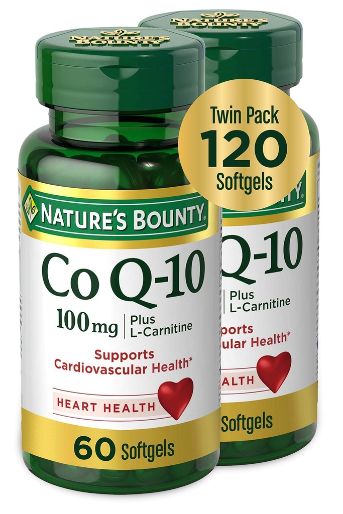 Nature's Bounty CoQ10 100 mg Twin Pack, 60 Count, 2 Pack
