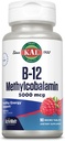 KAL B12 Mecobalamin 5000 Telefon, Sağlıklı Enerji, Metabolism, Nerve & Red Blood Hücre Desteği, * Hızlı Dissolve ActivMelts, Optimal Aborps, Natural Raspberry Flavor, 90 Hizmet, 90 Micro Tabs