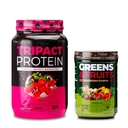 Nutrology TRIPACT Protein Powder, 7-in-1 Replacement Meal Shake, Superberry (40 services) Πράσινα & Φρούτα Σκόνης-Φυσικά πηγμένη Superfood, Σοκολάτα (30 services)