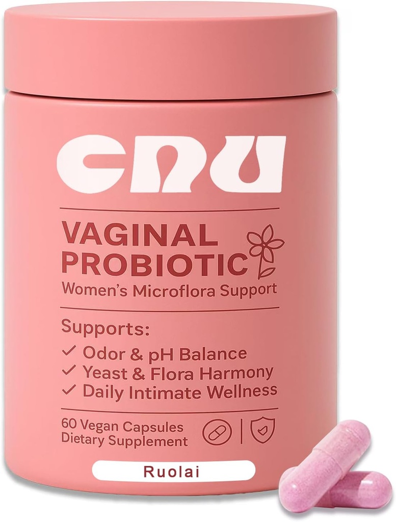 Ruolai Women's Vaginal- pH Balance & Prebiyotiks with Lactobacillus - Sağlıklı Vaginal Flora & Vaginal Odor,60 Count