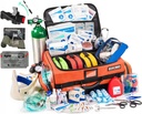 Scherber Full-Stocked Premium First Responder Bag | HSA/FSA Onaylandı | Büyük Pro EMT/EMS Travma, Bleeding & Oksijen Medical Kit | CAT Tourniquet, HyFin Chest & 260+ İlk Yardım (Orange)