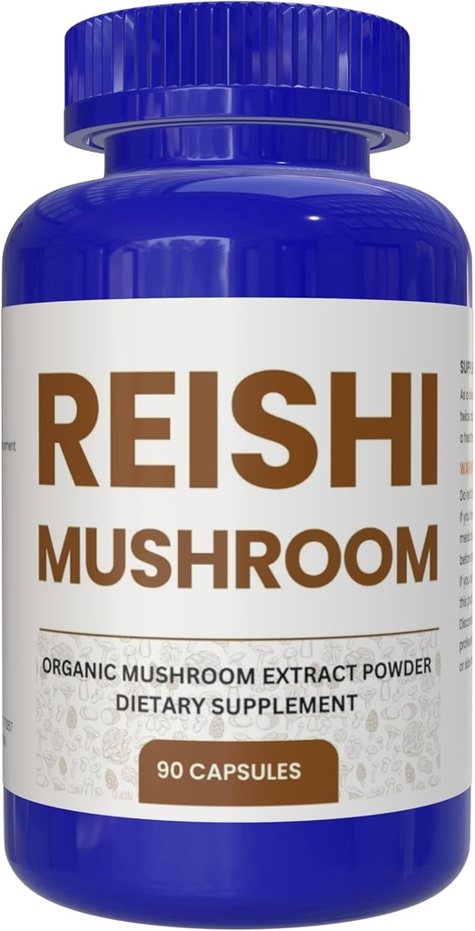 Reishi Mushroom 90 Capsules, Potent Mushroom Supplement for Immune System Support and Defense by Double Wood, Heart Health, Quality Sleep (% 100 Organik, Vegan, Non-GMO)