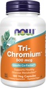 NOW Συμπληρώματα διατροφής, Tri-ChromiumTM 500 mcg με κανέλα, Ινσουλίνη Co-Factor *, 180 Κάψουλες Veg