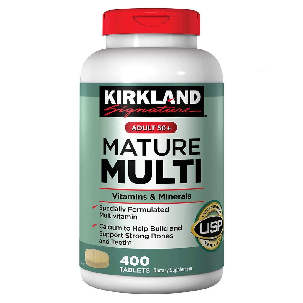 KIRKLAND Υπογραφή Ενηλίκου 50+ Πολλαπλές Βιταμίνες & Ορυκτά, 400 Δισκία (2 Συσκευασία)