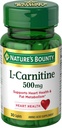 Nature's Bounty L-Carnitine, Supports Heart Health & Fat Metabolism, Amino Asit Supplement, 500 mg, 30 Tablets