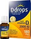 Drops Ενήλικες 2000IU 180 σταγόνες - Συμπλήρωμα υγρής βιταμίνης D3, Υποστήριξη ισχυρών οστών & ανοσοποιητικό σύστημα