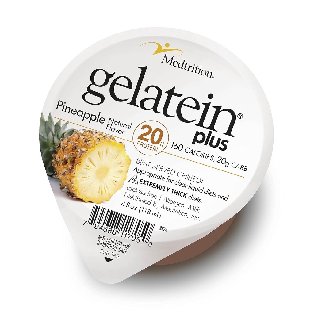 GelaTein Plus Pineapple: Protein 20 Grams. Clear Liquid Diyetleri için ideal, Zorluklar, Diyaliz ve Onkoloji yutmak. Great pre or Post-Workout Snack. (36 Pack) ...