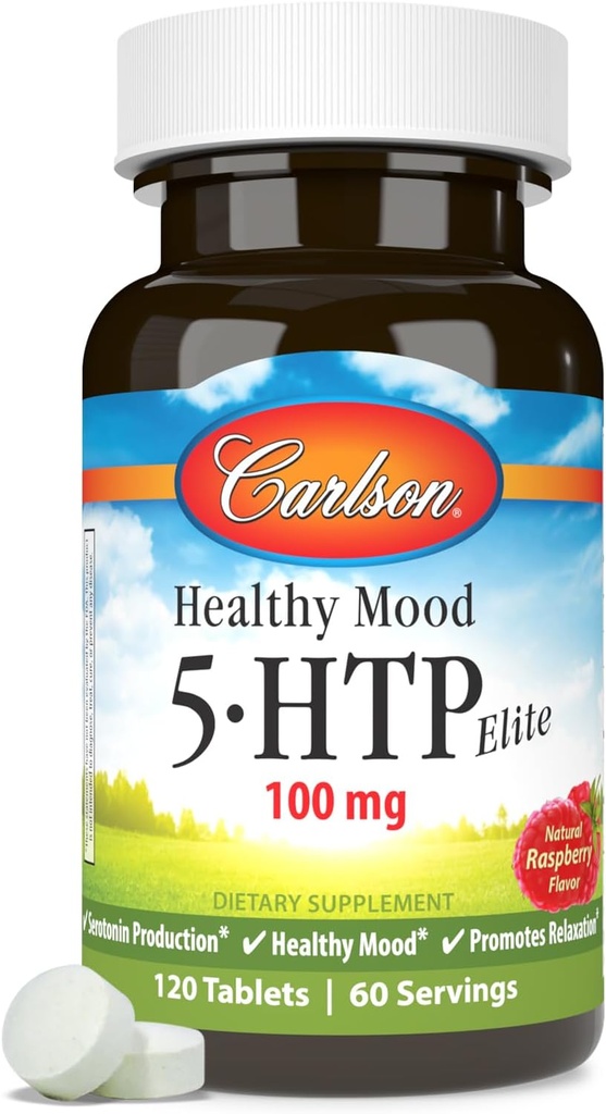 Carlson Sağlıklı Mood 5-htp Elite 50mg Raspberry Chewables, 120 Tablet
