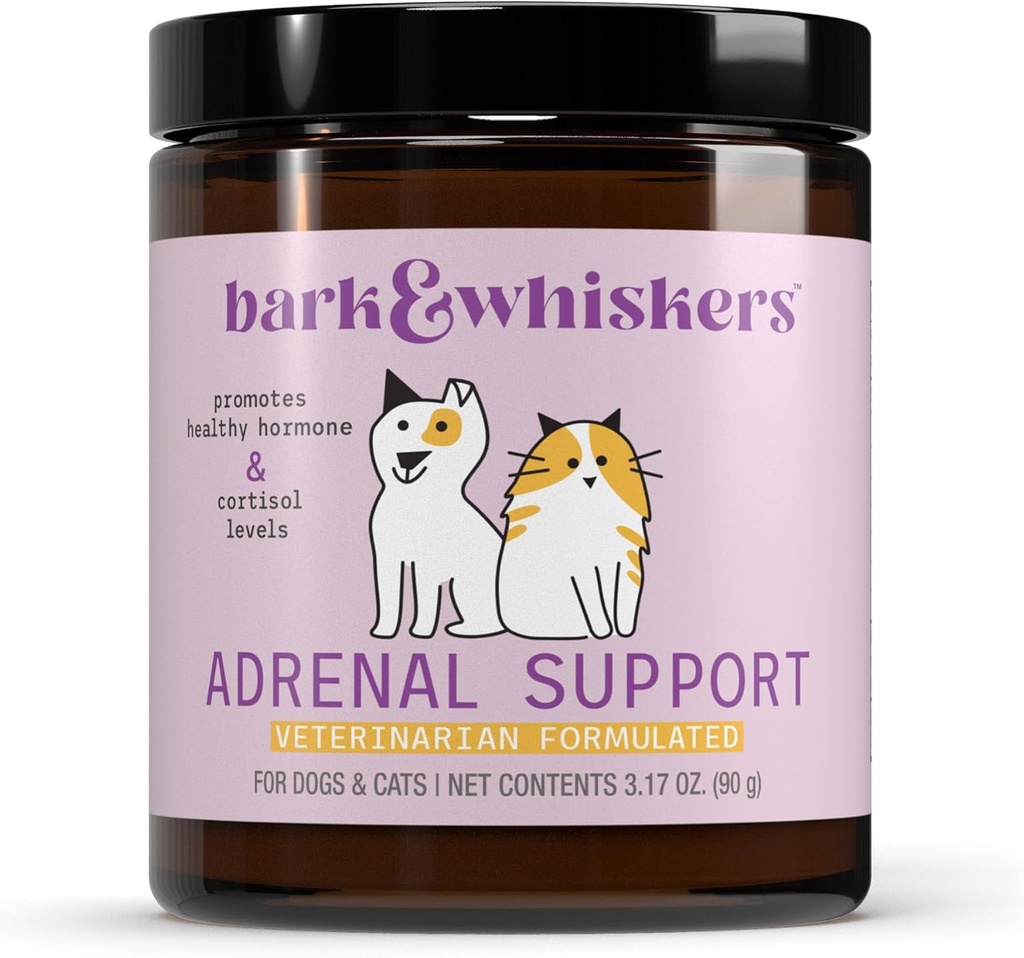 Bark & Whiskers Adrenal Destek, Köpekler ve Kediler için, 3.17 oz. (90 g), 90 Scoops, Sağlıklı Hormonlar ve Kortisol Seviyeleri, Veterinarian Formulated, Non-GMO, Dr. Mercola