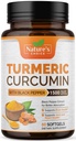 Turmeric Curcumin Supplement 1500mg - BioPerine Black Pepper Extract Advanced Abvorvation Curcuminoids for Nature's Joint Support - Antioxidant Herbal Supplement for Women & Men, Non-GMO - 60 Softgels