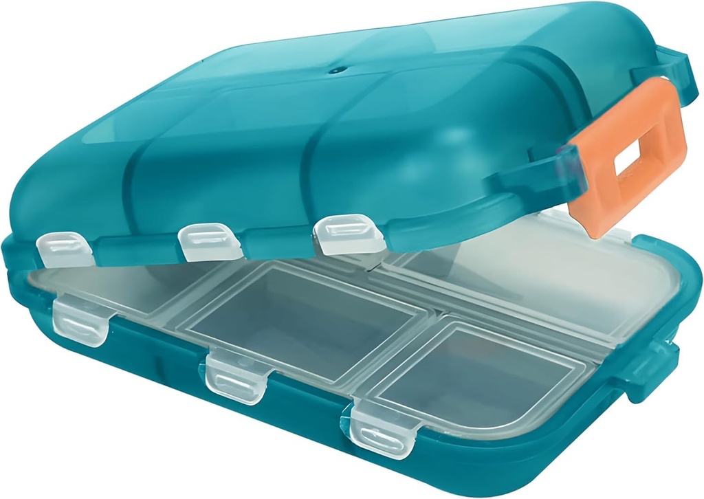 Seyahat Pill Box – Seyahat Pill Organizer – Compact Portable Pill Case with 10 Karşılaştırma – Pill Case for Purse, Pocket – Dayanıklı Günlük Pill Organizer For Vitamins, Supplements (Peacock)