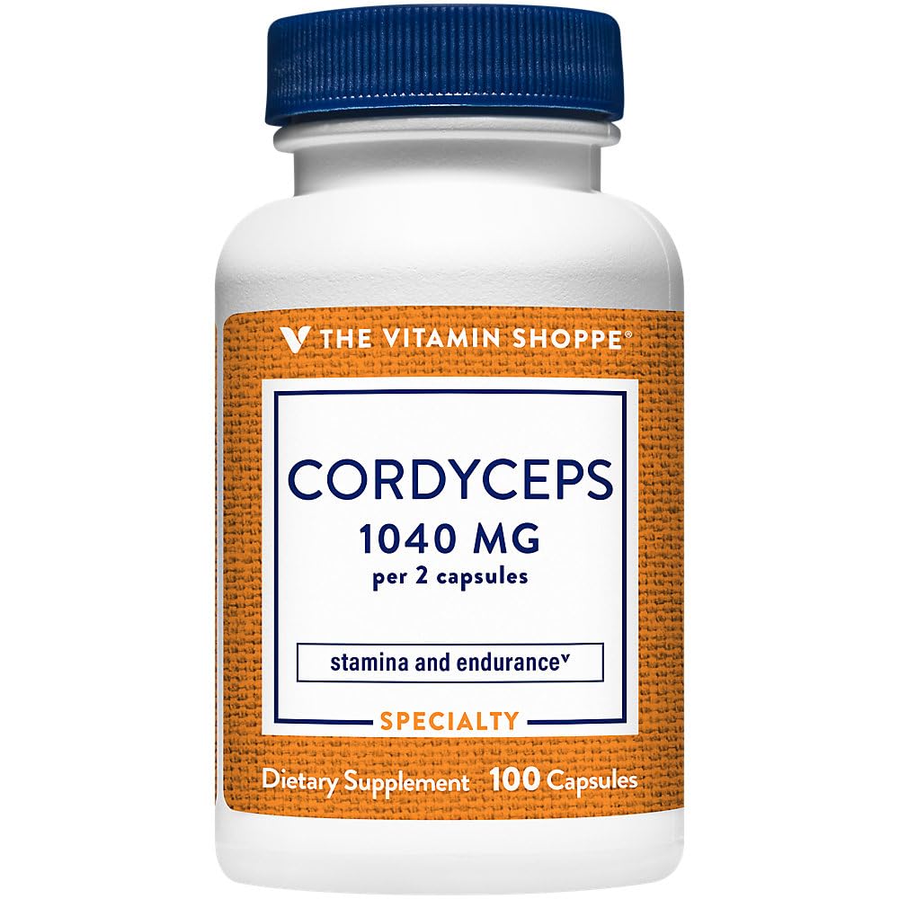 Shoppe Cordyceps Mushroom Supplement 1.040MG, Destekler Stamina ve Endurance (100 Capsules)