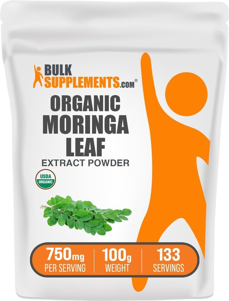 BulkSupplements.com Organik Moringa Extract Toz - Superfood Supplement, Moringa Oleifera - Vegan & Gluten Free, 750 mg per Service, 100g (3.5 oz) (Pack of 1)
