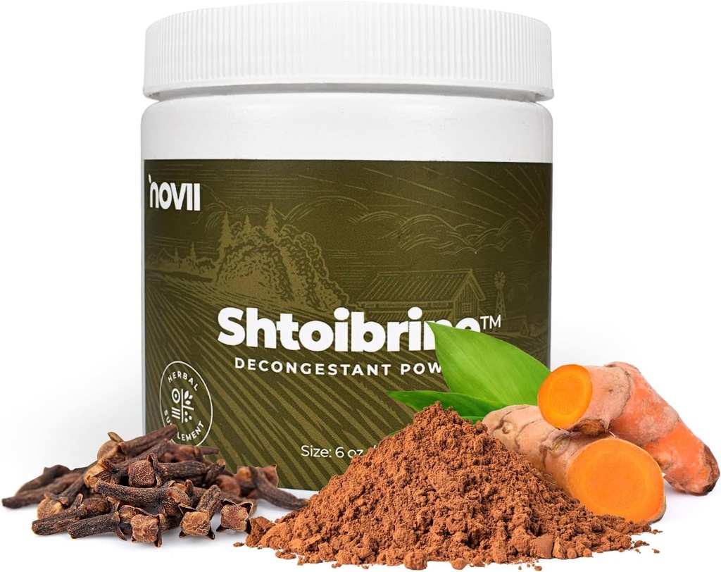 Novii Shtoibrine Sinus Yardımı için Toz -% 100 Doğal Herbal Sinus Decongestant- Oral Natural Remedy for Congestion & Mucus Relief- Kosher Sertifikalı Göğüs Dekongestant - 6oz