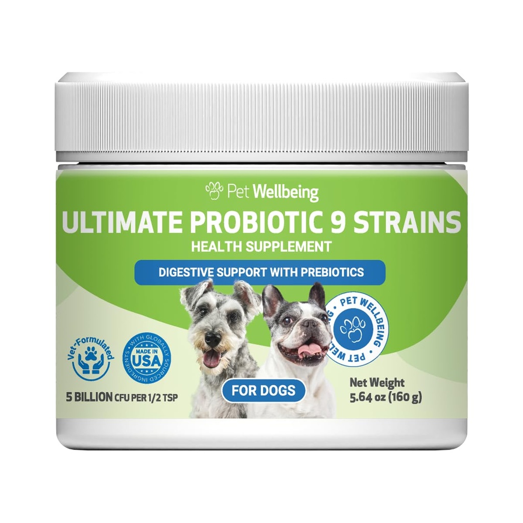 Pet Wellness - Cats ve Köpekler için Ultimate Probiyotik 9 Strains - Digestion ve Urinary Tract Health 160 Grams için Doğal Destek.