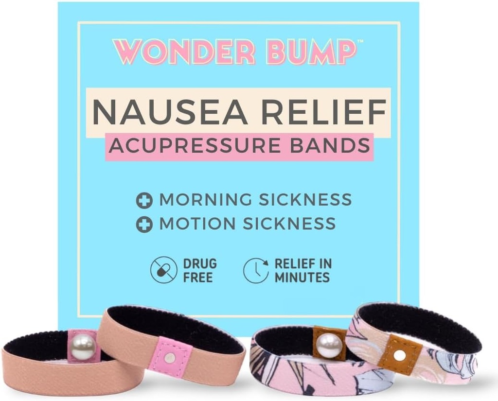 Sabah Hastalığı Sivil Bantlar | Hamile Nausea Yardımı için Acubas Anti Nausea Bands, İlk Trimester Gebelik Essentials (2 Set) (Medium)