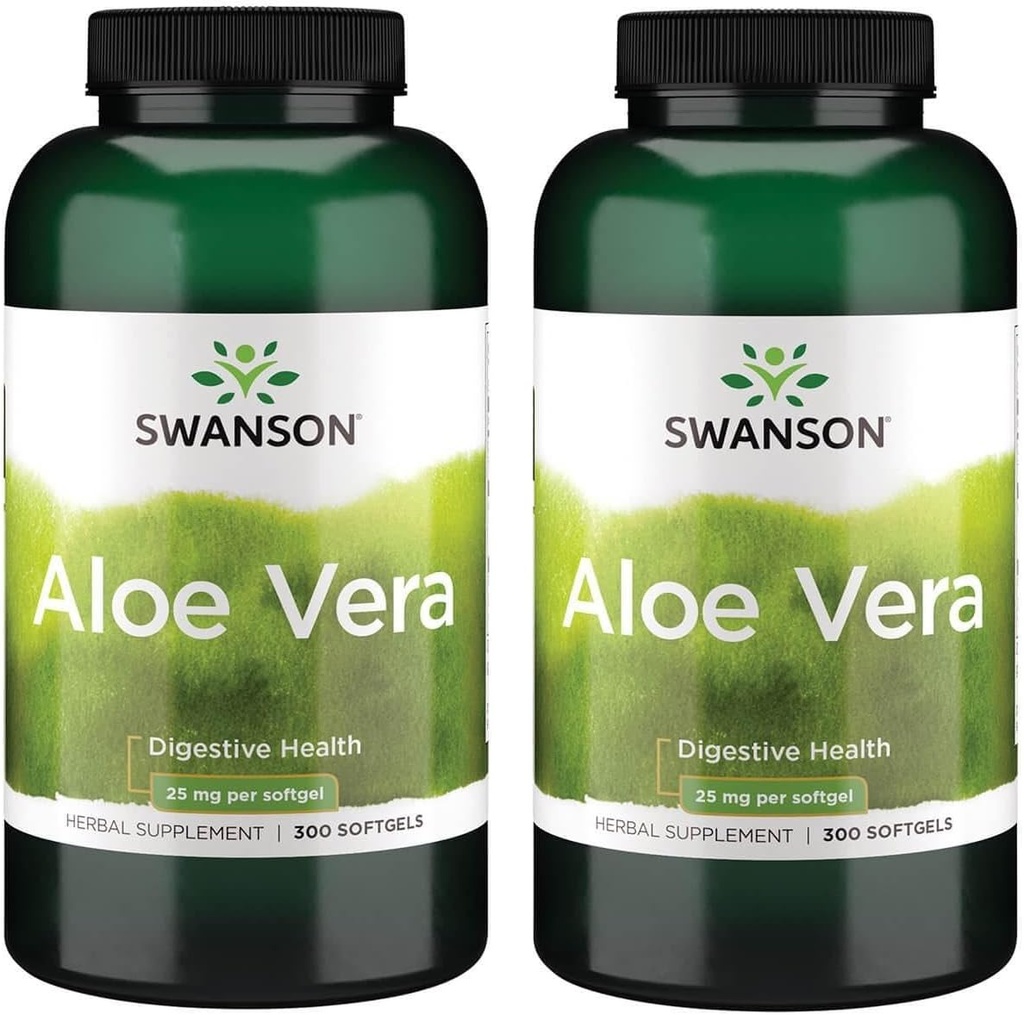 Swanson Aloe Vera 25 Milligram 300 Sgels (2 Pack)