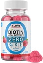 Biotin Gummies Sugar Free – 5.000 mcg High Potency Biotin for Hair, Skin & Nails – Zero Sugar, Non-GMO, Gluten Free, Vegan Raspberry Gummies – 60 Count