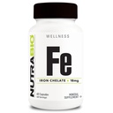 NutraBio Χηλικός σίδηρος (18mg)- Συμπληρώματα σιδήρου για άνδρες και γυναίκες- Χηλικός διγλυκινικός σίδηρος, υποστηρίζει την υγεία των ερυθρών αιμοσφαιρίων, 60 κάψουλες