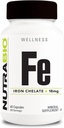 NutraBio Iron Chelate (18 mg)- Erkekler ve Kadınlar- Ferrous Bisglycinate Chelate, Destekler Red Blood Hücre Sağlığı, 60 Capsules
