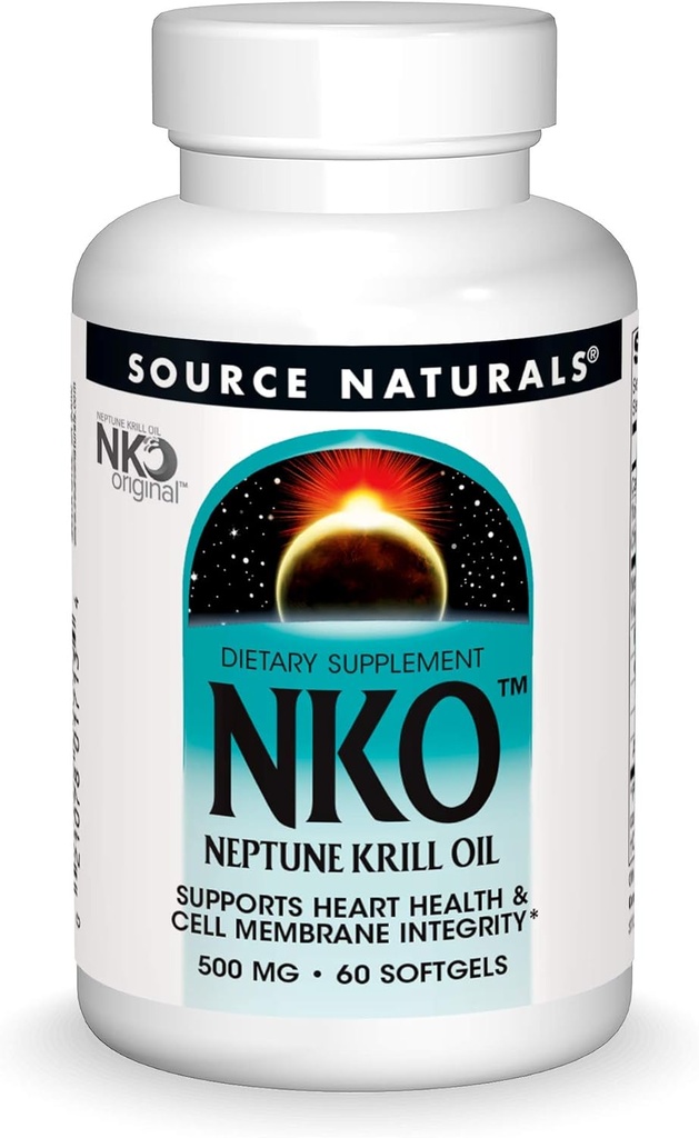 Πηγή Naturals NKO Neptune Krill Oil, υποστηρίζει την υγεία της καρδιάς & κύτταρα Membrane Ακεραιότητα* 500 Mg - 60 Softgels